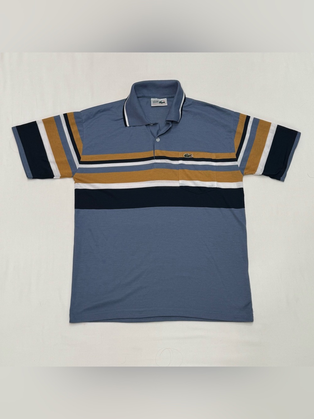 Vintage Lacoste Striped Polo Shirt Short Sleeve Golf Tennis Men's Medium